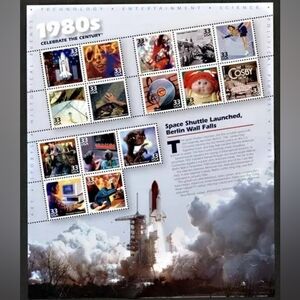 Celebrate the Century 1980s - Sheet of Fifteen 33 Cent Stamps - USPS SEALED SET